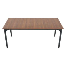 VEVOR Rectangle Dining Table, 71 inch Length Large Wood Tables for 6-8 Person, Farmhouse Dinner Furniture, Rustic Conference Desk with Iron Legs