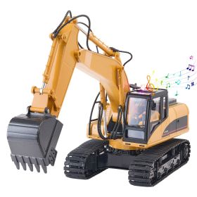VEVOR Remote Control Excavator Toy, 15 Channel, 3 in 1 Remote Control Digger with Metal Shovel, 1:14 Scale RC Excavator with Light & Sound