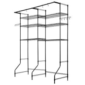 VEVOR Over Washer and Dryer Storage Shelves, 6 Tiers Laundry Room Drying Rack with Hanger Rod and Hooks