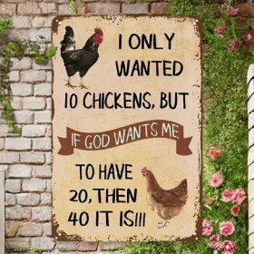 CIFbuy 8x12 Inch ( 20.3x30.5cm ) Vintage Rustic Aluminum Sign Farmhouse Chicken (TikTok, temu pick-up service)