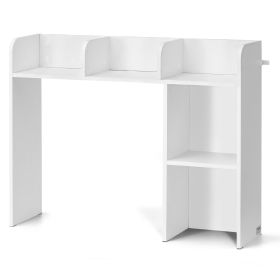 VEVOR Desktop Bookshelf, 2-Tier Desktop Storage Organizer, 37.2" x 9.5" x 28.9" Office Storage Rack Wood Display Shelf