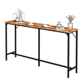 71-Inch Bar Table (Brown) - 209 lbs Capacity Pub Height Table with Durable MDF Top & Metal Frame, Ideal for Kitchen/Bar Counte