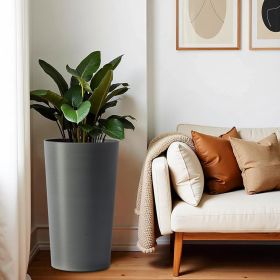 2 Pack Tall 21.7 in Planters for Outdoor Plants Modern Tall Square Planter Box Indoor Outdoor Porch Patio Flower Pot Modern Big Tapered Matte Tree Flo