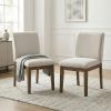 Transitional Brown Gray Upholstered Side Chairs Set of 2 Modern Farmhouse Dining Room Furniture