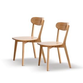 (Set of 2 pcs) Dining chair wooden FAS grade oak natural wood made in North America 100% dirt-free wood chair solid chair table chair wooden livi