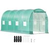 VEVOR Walk-in Tunnel Greenhouse, 15 x 7 x 7 ft Portable Plant Hot House with Galvanized Steel Hoops, 1 Top Beam, Diagonal Poles