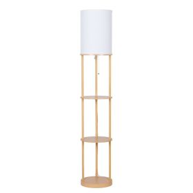 62 in Farmhouse Light Wood Floor Lamp