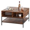 Farmhouse Flip Top Coffee Table with Storage – 31.5" Rustic Wood Grain Table, Hidden Storage Compartment for Living Room