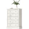 31" Wide Farmhouse Chest of Drawers with 5 Drawers, Dresser for Bedroom with Wood Top for Living Room, Dirty Oak