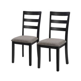 Farmhouse Style Dining Chairs Set of 2, Wooden Kitchen Chairs, Solid Wood Legs, High Ladder Back, Non-Slip Foot Pads, Sturdy Design