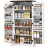 47" Kitchen Pantry Storage Cabinet, Farmhouse Kitchen Pantry Cabinet with Adjustable Shelves and Door Shelves, White