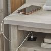 Modern Farmhouse USB Nightstand, Rustic White Finish