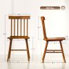 Dining Chairs Set of 2, Farmhouse Wood Kitchen Chairs with Rubber Wood Frame, Spindle Back for Dining Room, Light Brown