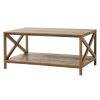 Farmhouse Rectangle Coffee Table, Rustic Weathered Oak