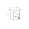 Modern Farmhouse Nightstand with USB, Alabaster and Light Honey Finish