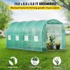 VEVOR Walk-in Tunnel Greenhouse, 15 x 7 x 7 ft Portable Plant Hot House with Galvanized Steel Hoops, 1 Top Beam, Diagonal Poles