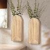 Pine Wood Set of 2 Wall Vases – Farmhouse Wall Decor for Bedroom, Living Room