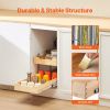 VEVOR 2 Tier Pull Out Cabinet Organizer, 14"W x 21"D Cabinet Drawer, Soft Close Slide out Shelf, Heavy-Duty Sliding Wood Drawer