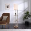 62 in Farmhouse Light Wood Floor Lamp