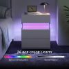 LED Nightstands 3 Drawer Dresser for Bedroom with 16RGB Color Lights,Bedside Tables for Living Room Bedside Furniture (White)
