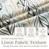 PixelForge Linen Farmhouse Curtains for Living Room 86 inch Country Curtains,Leaf Pattern Rod Pocket Semi Blackout Curtain,1 Panel