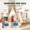 VEVOR Art Easel for Kids, 3-in-1 Wooden Double-Sided Kid's Art Easel with Magnetic Whiteboard, Chalkboard, Paper Roll