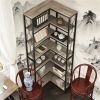 Wooden corner bookshelf, independent display rack, vertical storage rack