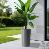 2 Pack Tall 21.7 in Planters for Outdoor Plants Modern Tall Square Planter Box Indoor Outdoor Porch Patio Flower Pot Modern Big Tapered Matte Tree Flo