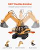 VEVOR Remote Control Excavator Toy, 15 Channel, 3 in 1 Remote Control Digger with Metal Shovel, 1:14 Scale RC Excavator with Light & Sound