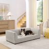 Comfortable Oversized Pet Sofa for Medium/Large Dogs - Modern Rectangular Design with Backrest, Armrests & Soft Cushion -Beige(56.5"*26"*17")