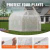 VEVOR Walk-in Tunnel Greenhouse, 9.6x6.4x6.2 ft Hoop House Greenhouse Tunnel, Plant Hot House with Galvanized Steel Frame, White PE Cover