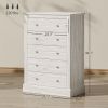 31" Wide Farmhouse Chest of Drawers with 5 Drawers, Dresser for Bedroom with Wood Top for Living Room, Dirty Oak