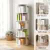 5 Tier Rotating Bookshelf, 360° Display Round Spinning Bookshelf, Space-Saving, Small Space Rotating Bookshelf Tower for Bedroom, Living Room, Home