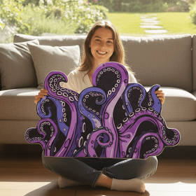 Green And Purple Cthulhu Rugs Water Absorbent Bath Mat Octopus Anime Rug Graphic Gothic Bathroom Rugs Fantasy Decorate, Non Slip Backing (Color: purple, size: 18*27in)